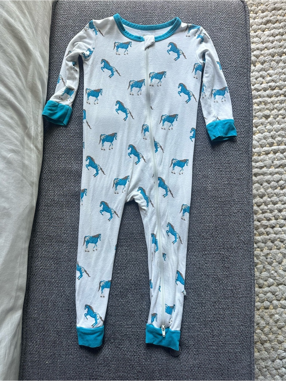 Kyte Baby Lagoon Horse Zip Romper 2T